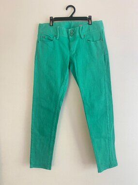 Lilly Pulitzer Women's Green Worth Skinny Mini Jeans Size 2